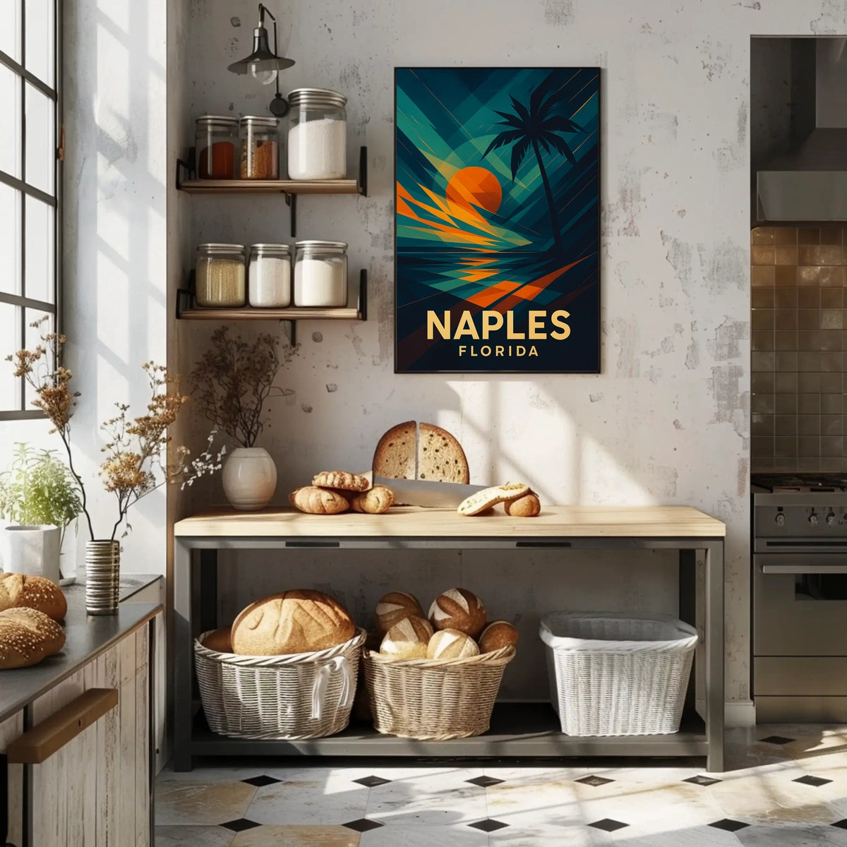 Naples Florida Sunset Vibes Poster Wall Art 18x24 Inches