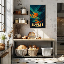 Naples Florida Sunset Vibes Poster Wall Art 18x24 Inches