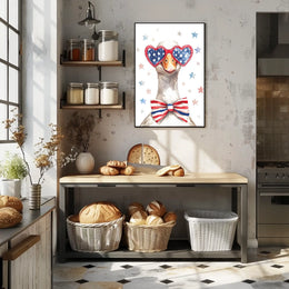 Goose With American Flag Sunglasses Illustration Poster