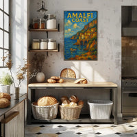 Amalfi Coast Poster Wall Art 18x24 Travel Gift Print