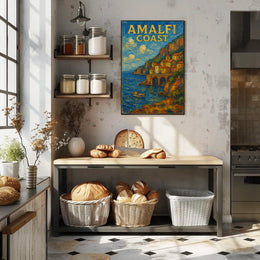 Amalfi Coast Poster Wall Art 18x24 Travel Gift Print