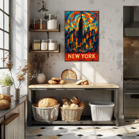 Vibrant New York Skyline Poster Wall Art 18x24 Inches