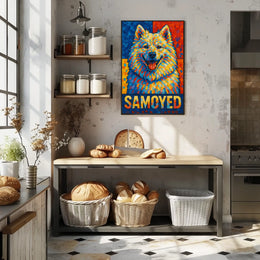 Vibrant Samoyed Portrait Poster