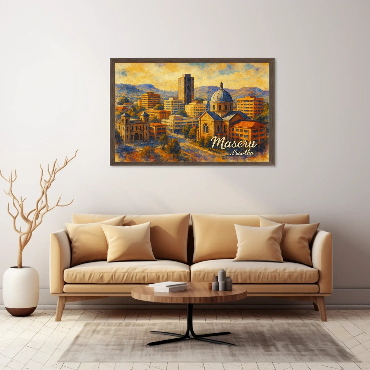 Maseru, Lesotho Cityscape Art Poster