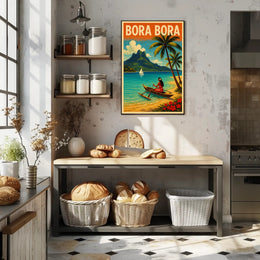 Bora Bora Scenic Vintage Travel Poster PosterGoat