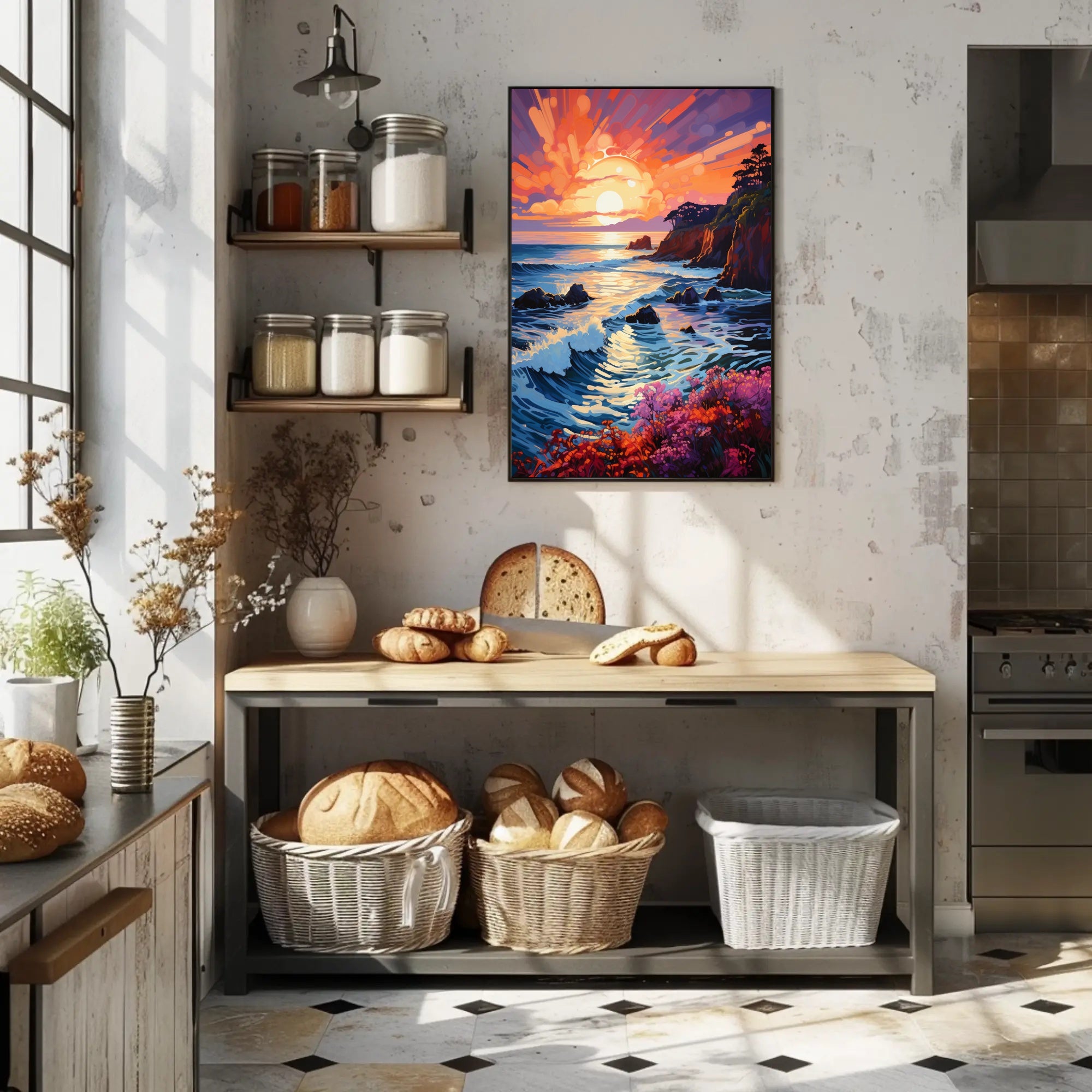 Vibrant Coastal Sunset Poster PosterGoat