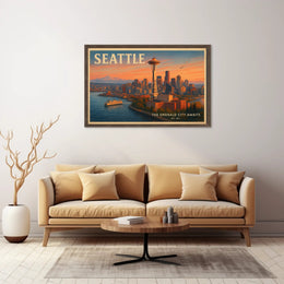 Welcome to Seattle Travel Poster Art Print
