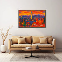 Santiago, Chile Festive Skyline Poster