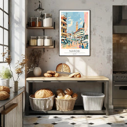 Nairobi Cityscape Illustration Poster PosterGoat