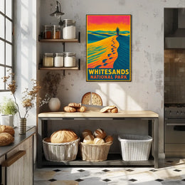 Whitesands National Park Vintage Desert Travel Poster