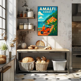Amalfi Coast Adventure Poster Wall Art Coastal Decor 18x24