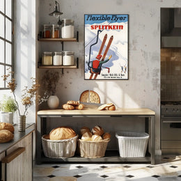 Vintage Skiing Adventure Poster PosterGoat