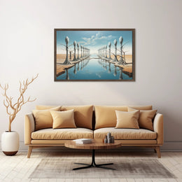 Surreal Dreamscape with Human-Tree Figures Artistic Poster