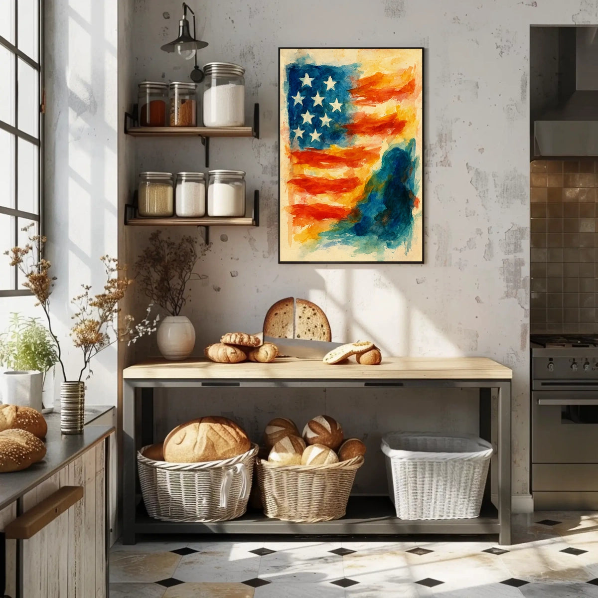 Abstract American Flag Abstract Poster