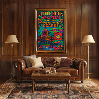 Little Rock Arkansas Ozarks Travel Poster