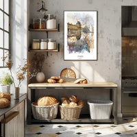 Louvre Museum Paris Watercolor Illustration Urban or Cityscape Poster PosterGoat