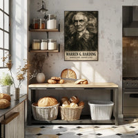 Warren G. Harding 29th President of the United States Double Exposure Poster
