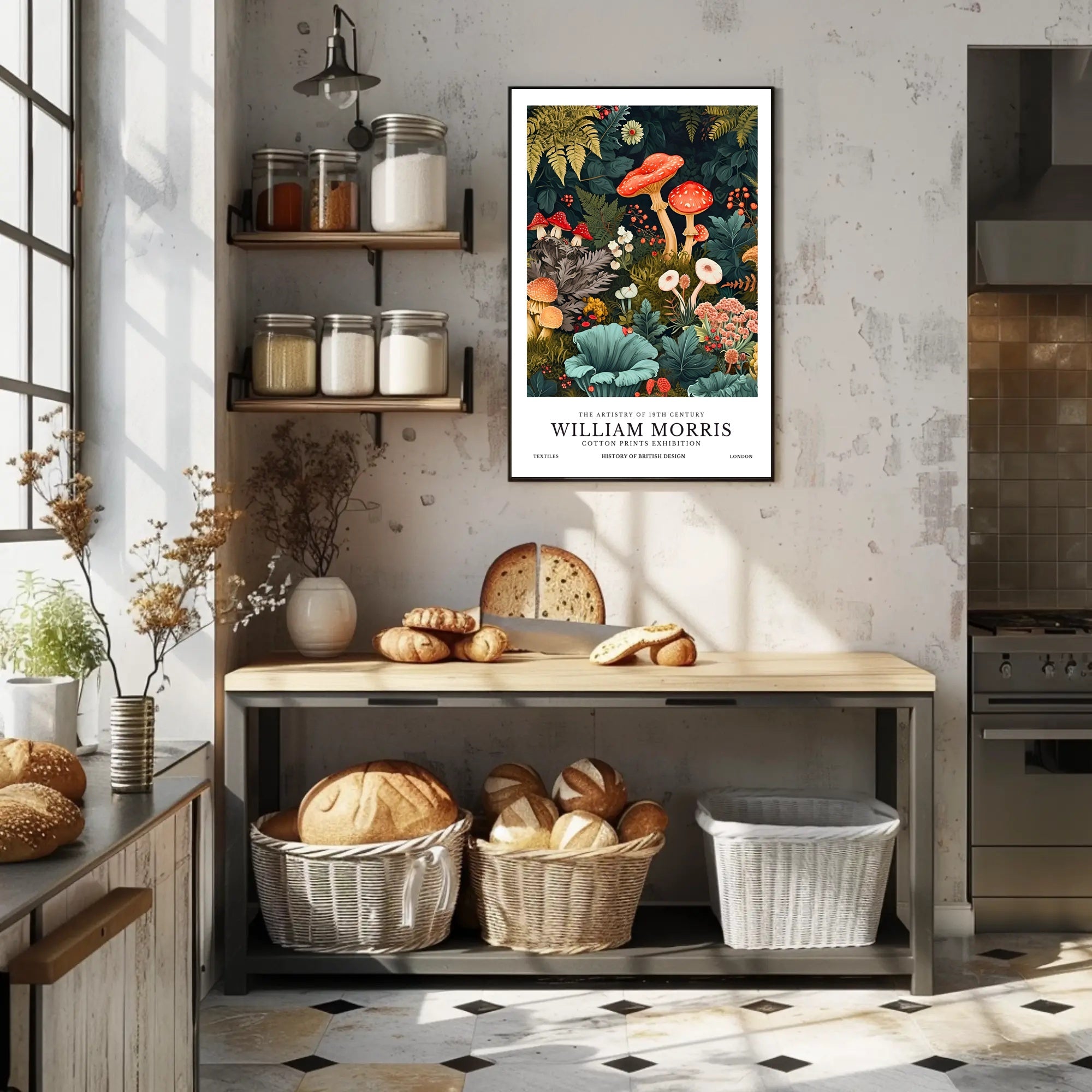 William Morris Cotton Prints Exhibition Poster
