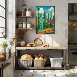 Discover New York City A Vibrant Illustration of Iconic Landmarks