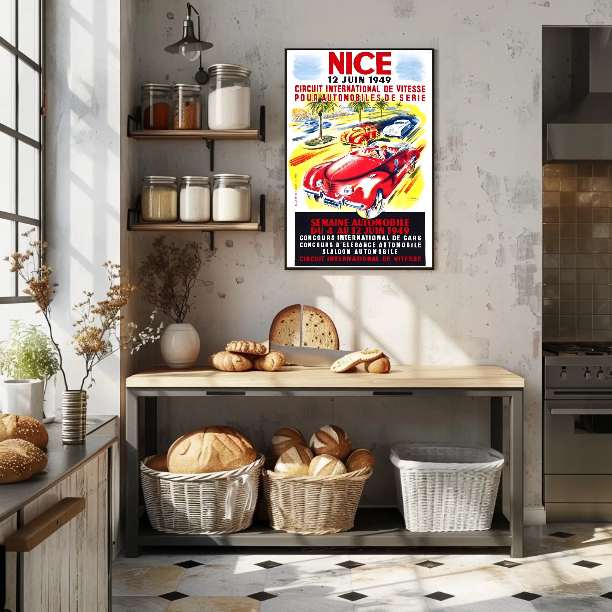 1949 Nice Automobile Week Travel Poster Art Print