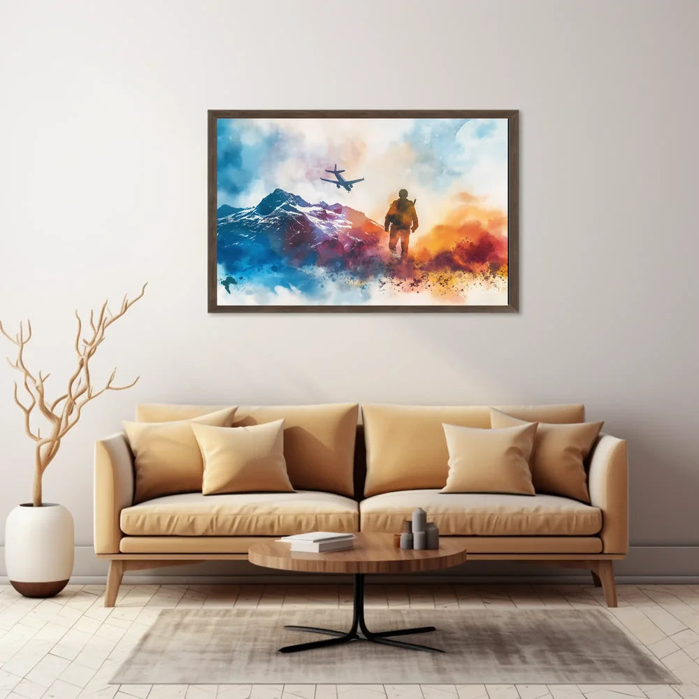 Adventure Awaits: Vibrant Mountain Journey Poster