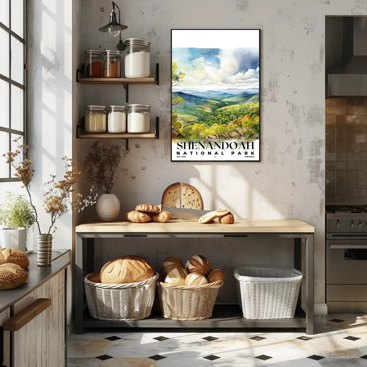 Shenandoah Watercolor Wall Art Poster