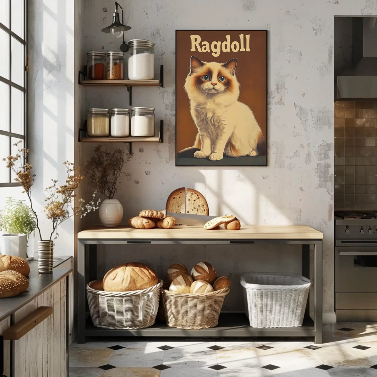 Ragdoll Cat Realistic Portrait Photography Artwork Poster