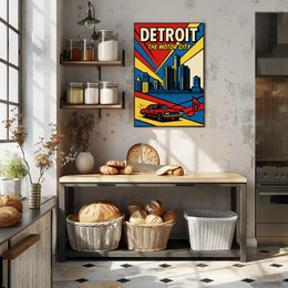 Detroit Vintage Travel Poster Wall Art Print