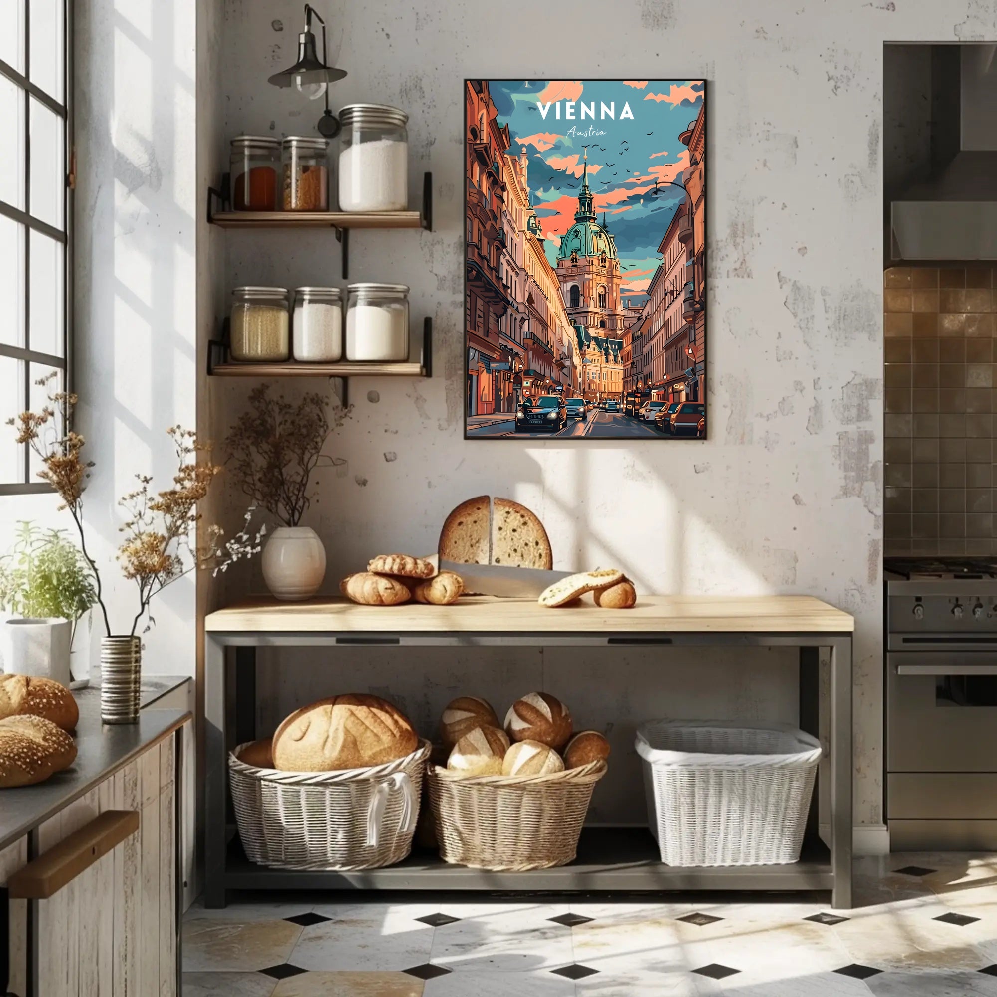 Vienna Architectural Splendor in Urban Cityscape Poster