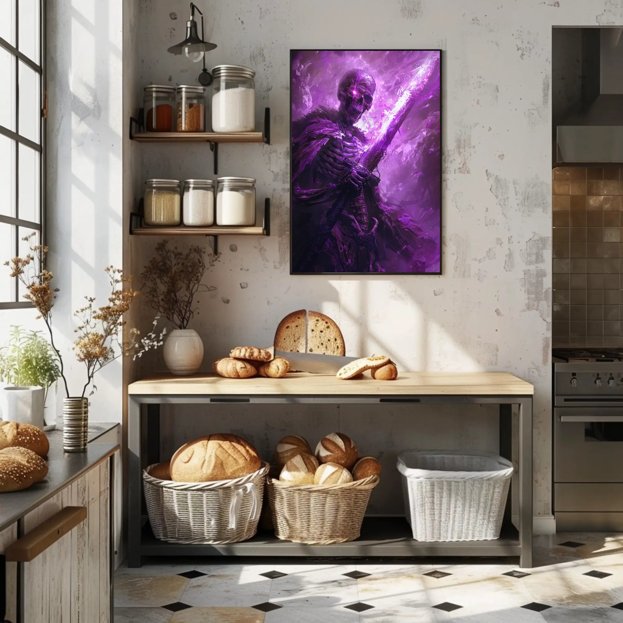 Enchanted Skeleton Warrior Art Print Poster for Home Decor PosterGoat