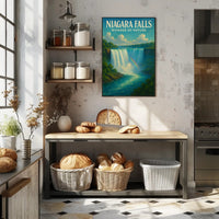 Niagara Falls Wonder Vintage Travel Poster