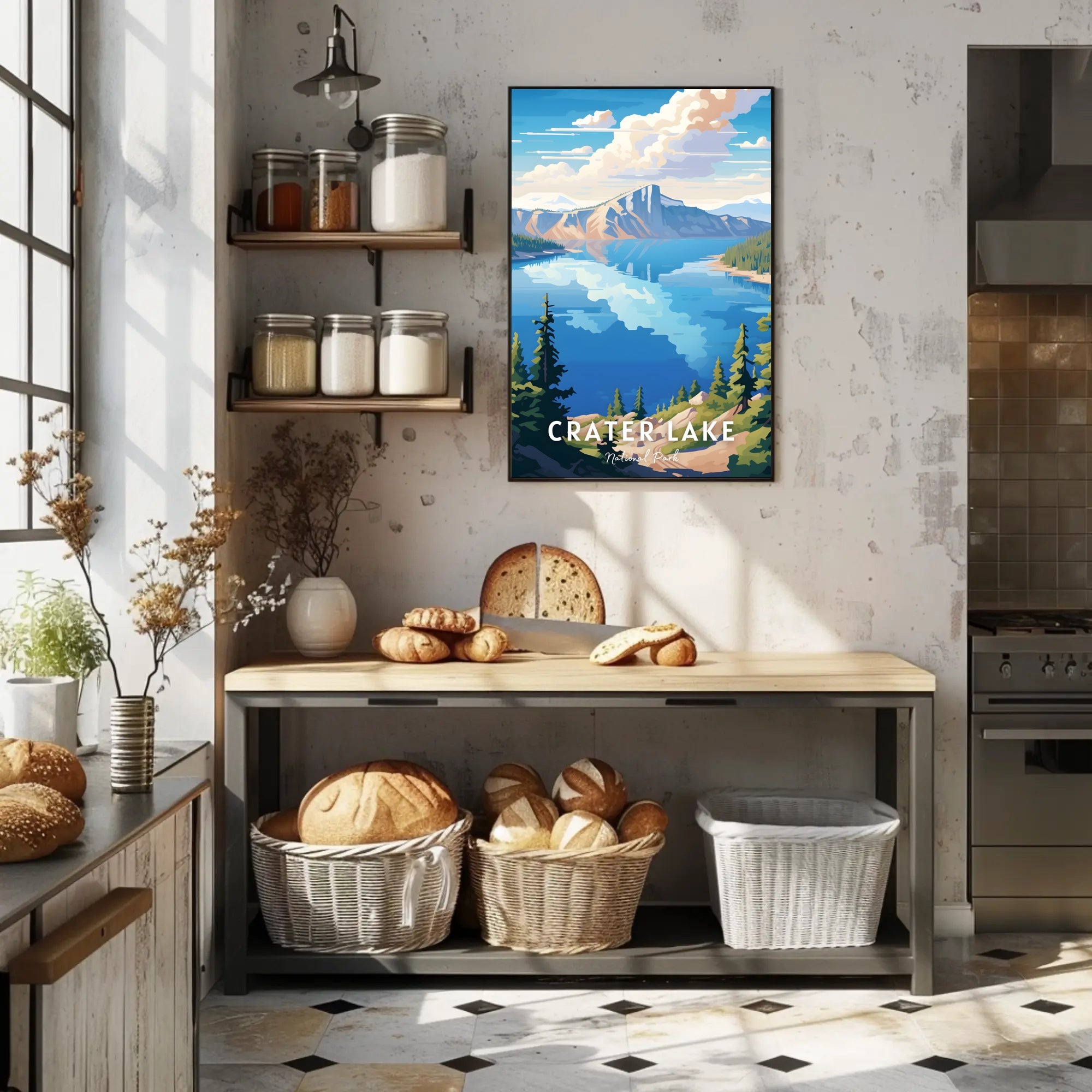 Crater Lake Scenic Tranquility National Park Poster