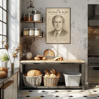 George W Bush 43rd President Sketch Poster Art Print Decor PosterGoat