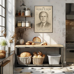 George W Bush 43rd President Sketch Poster Art Print Decor PosterGoat