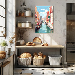 Venetian Canal Beauty Explored in Travel Poster