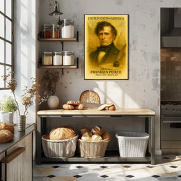 Franklin Pierce 14th President of the United States Vintage Watercolor Poster