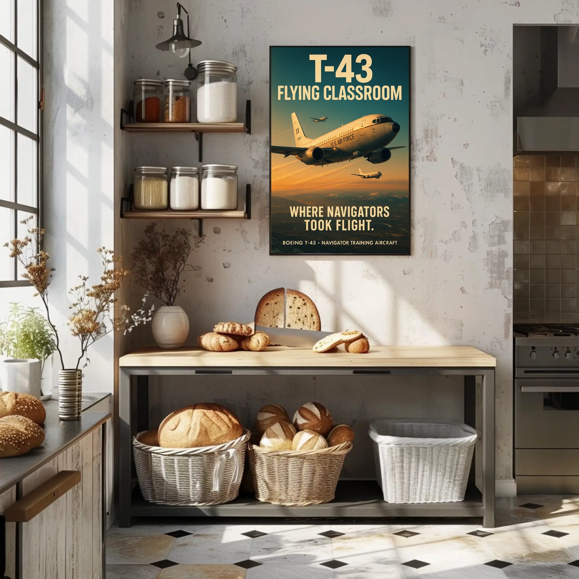 Boeing T-43 Aircraft Military Recruitment Art Poster