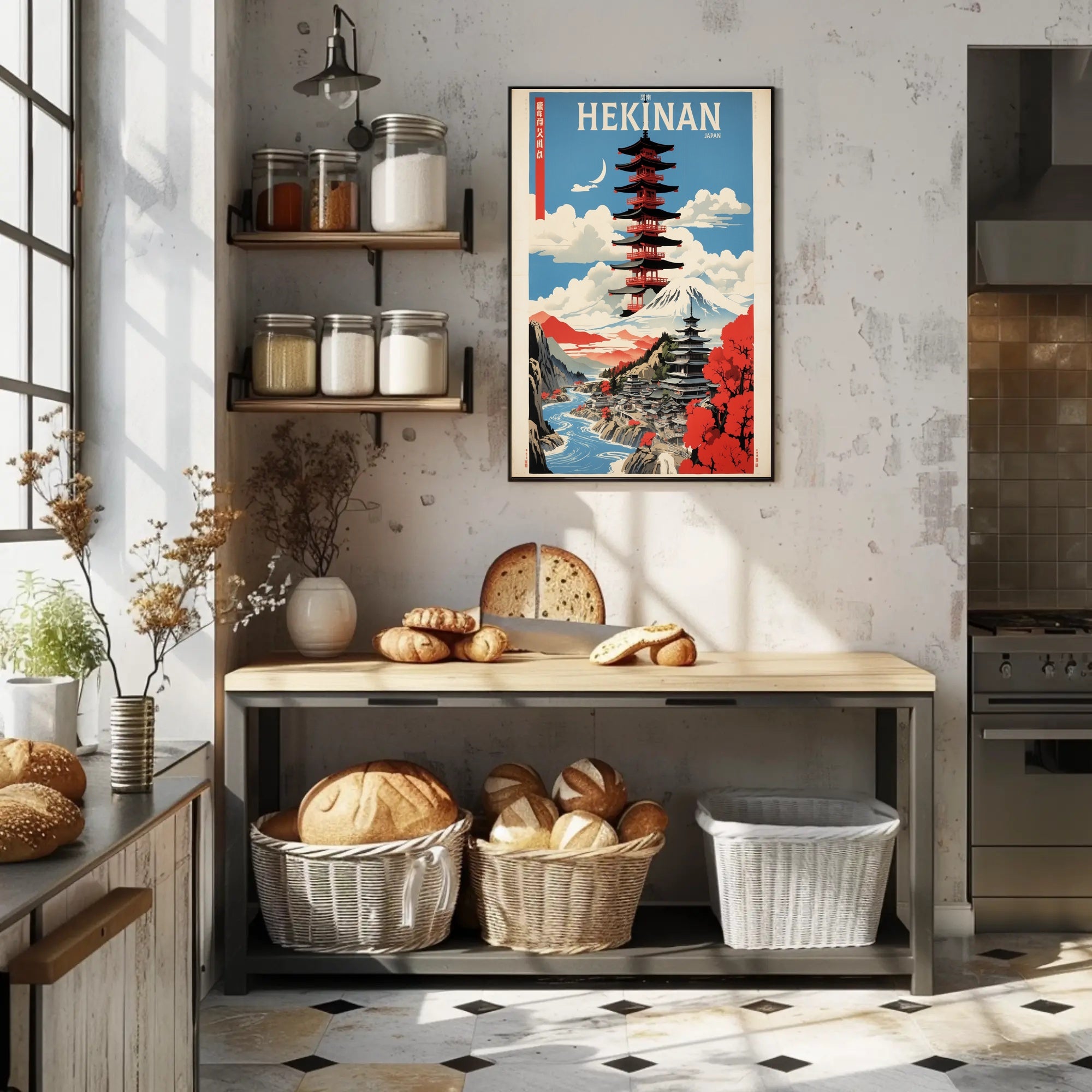 Hekinan's Tranquil Pagodas: Japanese Cultural Heritage Poster