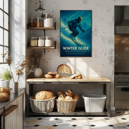 Winter Glide Mastering the Mountainscape Poster