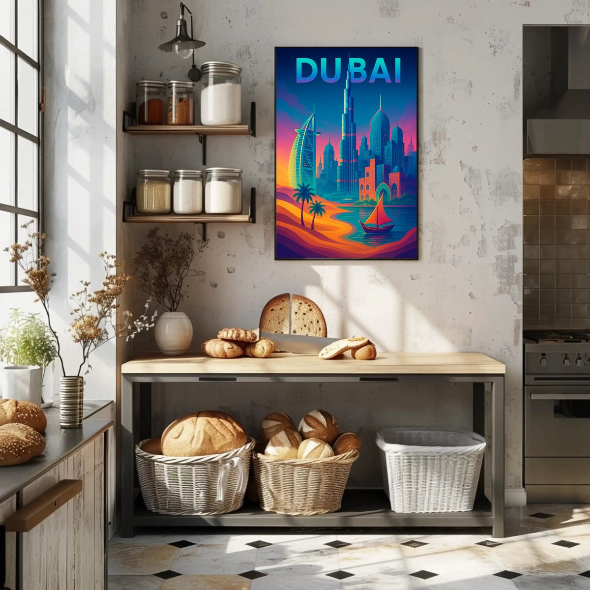 Dubai Dreamscape Skyline Poster For Travel Art Lovers Decor