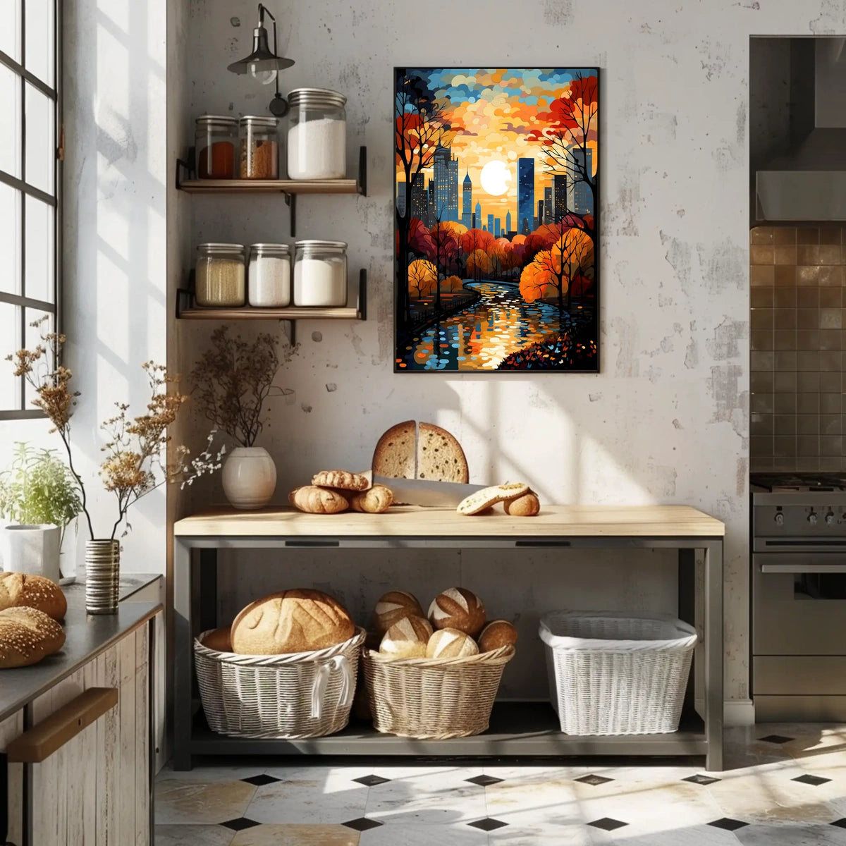 Urban Cityscape Sunset Art Print - Travel Poster