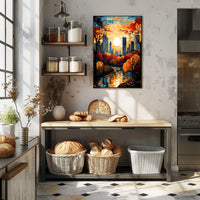 Urban Cityscape Sunset Art Print - Travel Poster