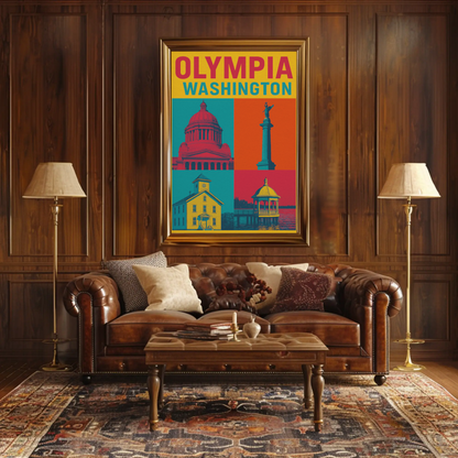 Olympia's Vibrant Charm Captured in Vintage Travel Poster
