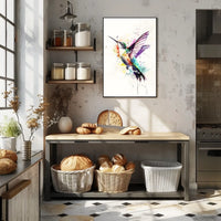 Vibrant Hummingbird Art Poster