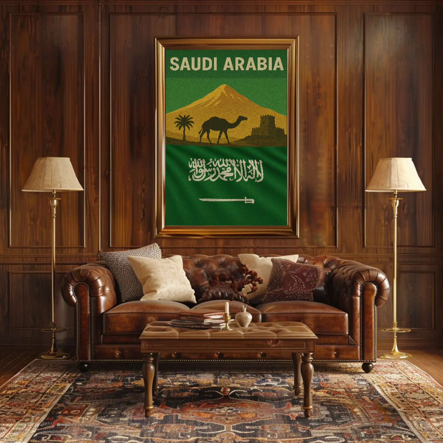 Saudi Arabian Vintage Design Cultural or Heritage Poster