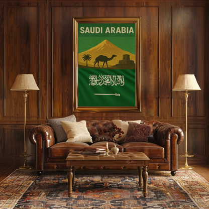 Saudi Arabian Vintage Design Cultural or Heritage Poster
