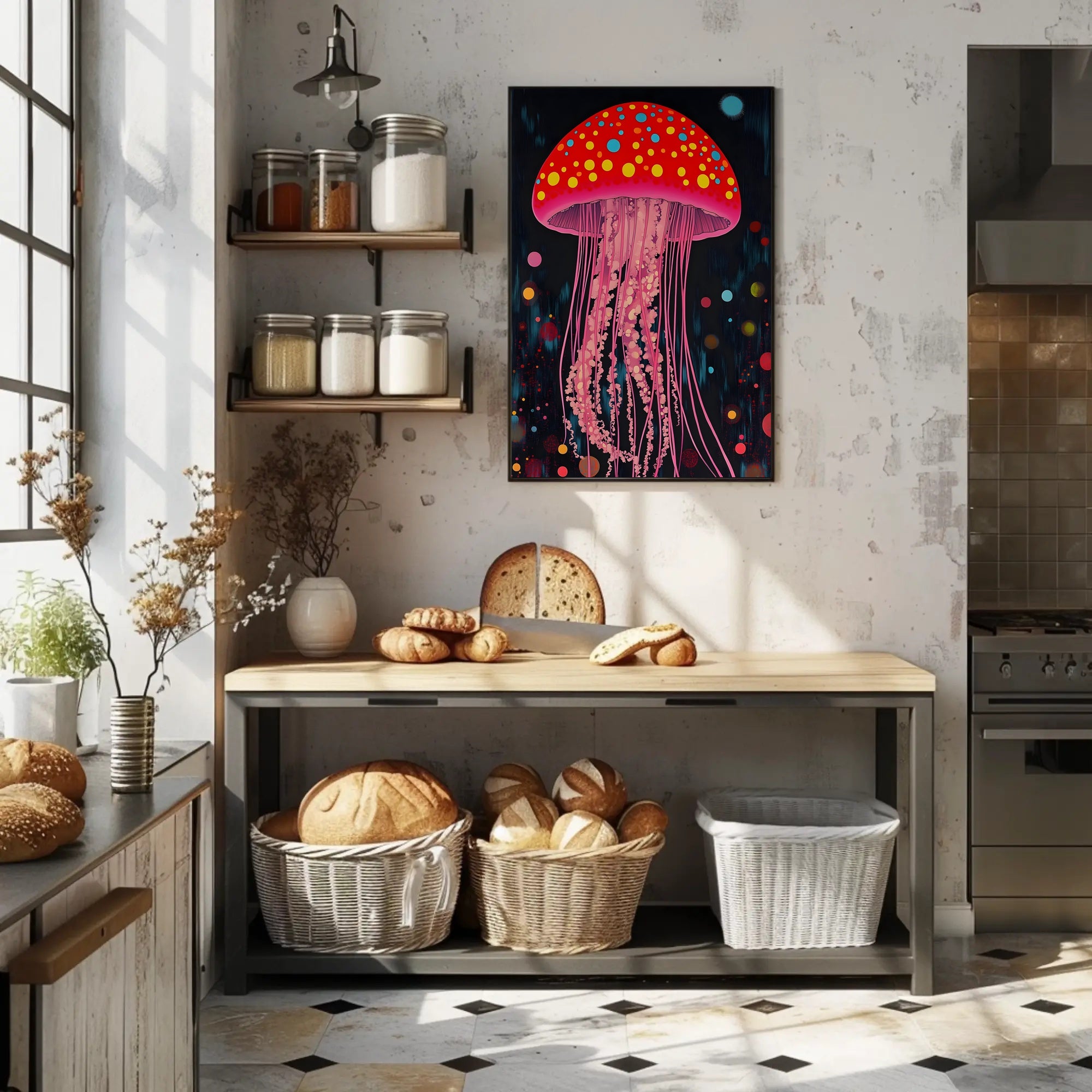 Jellyfish Poster Vibrant Dreamscape Wall Art