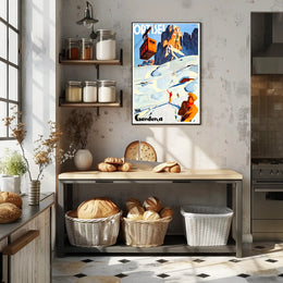 Val Gardena Skiing Adventure Poster PosterGoat
