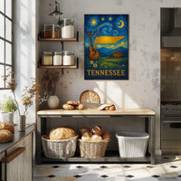 Tennessee Night Sky Music Art Poster - Cultural or Heritage Poster