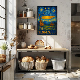 Tennessee Night Sky Music Art Poster - Cultural or Heritage Poster